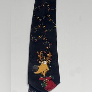 HAPPY REINDEER UNDER MULTICOLOR LIGHTS NECKTIE AMERICAN GREETINGS